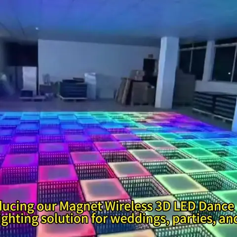 MM Magnetic LED Floor Tiles Sensor Interactive Dancing Floor Light up with Piano Effect for Wedding Events thumbnail 2