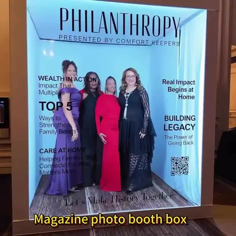 Professional Valentine's Day Magazine Photo Booth Box With LCD Decoration Backdrop White Frame With 2 Doors Small Shipping