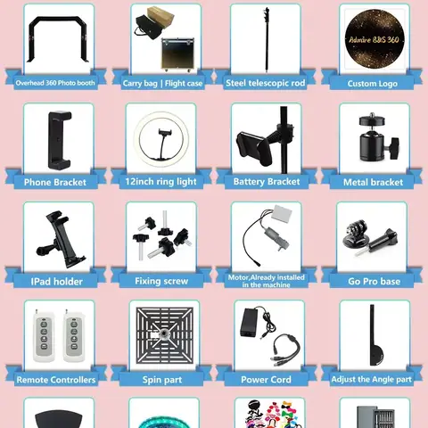 Wholesale Customized Premium Commercial Grade Overhead 360 Photo Booth 120cm for Event Rental thumbnail 3