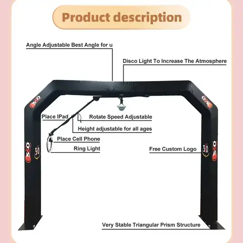 Advanced 360 Degree Photobooth With Machine Video Camera Enclosure Backdrop and Overhead 360 Photo Booth thumbnail 2