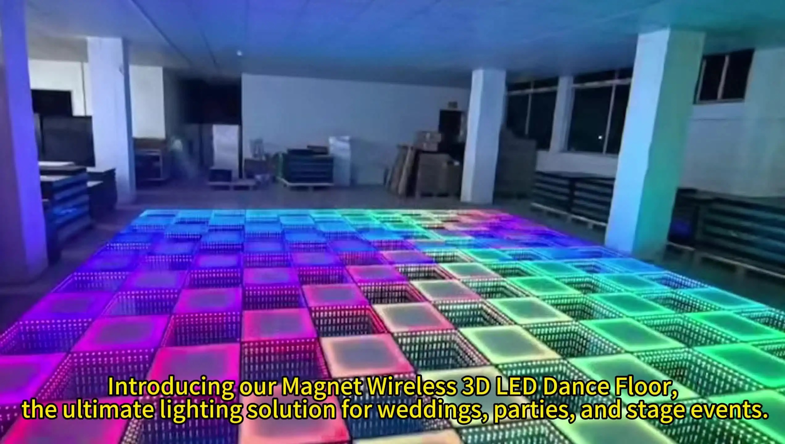 MM Magnetic LED Floor Tiles Sensor Interactive Dancing Floor Light up with Piano Effect for Wedding Events
